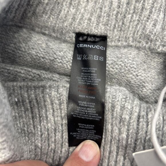 Cernucci Wide Leg Knitted Jogger Grey Sweater Type Sz L New w/Tags - Picture 6 of 8